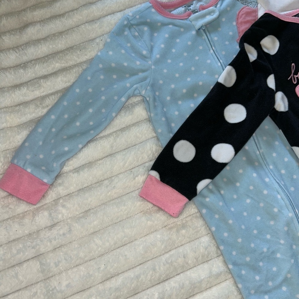 3 Piece Toddler Girl’s Size 3T Pajama Sleeper Bundle - Picture 2 of 7